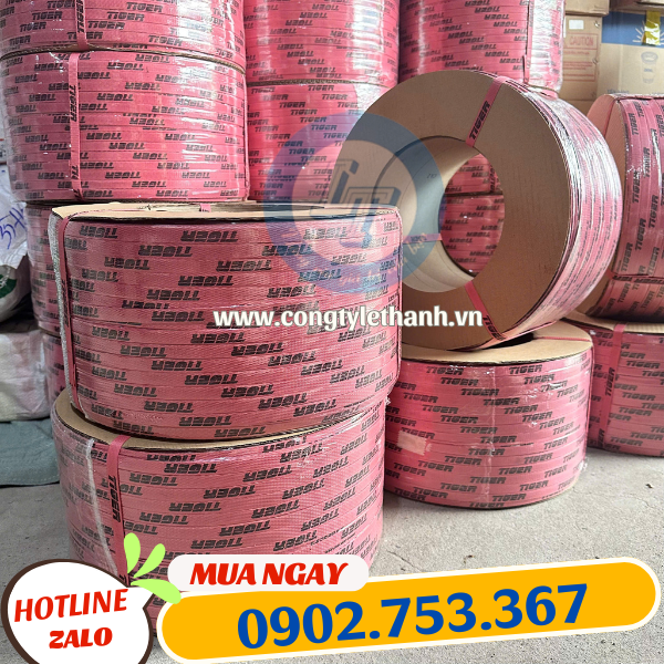 Dây đai nhựa PP in chữ 10kg/cuộn Dây đai nhựa PP in chữ 10kg/cuộn