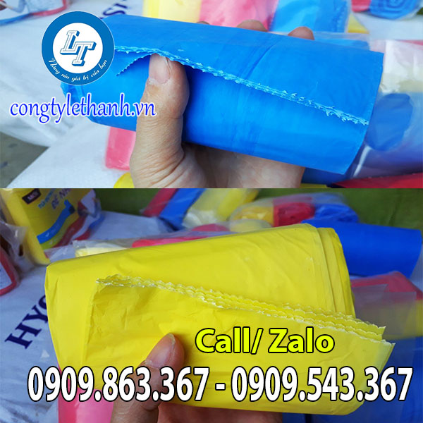 Túi rác cuộn giá rẻ nhiều màu size tiểu, trung, đại Bao rác màu