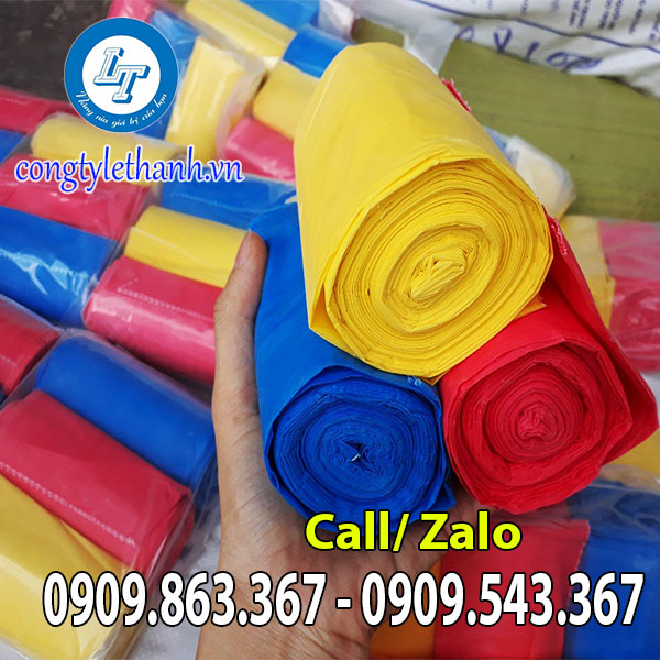 Túi rác cuộn giá rẻ nhiều màu size tiểu, trung, đại Bao rác màu