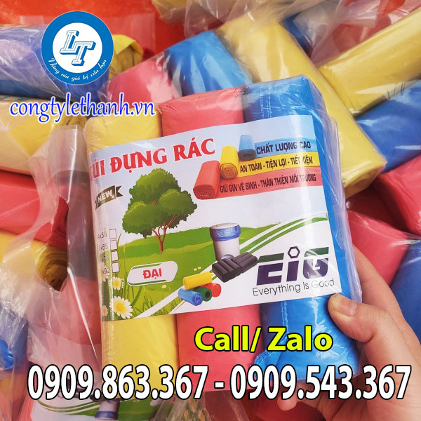 Túi rác cuộn giá rẻ nhiều màu size tiểu, trung, đại Bao rác màu