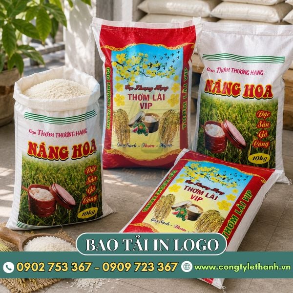 Bao tải đựng gạo in logo đựng nông sản tốt Bao tải đựng gạo in logo đựng nông sản tốt