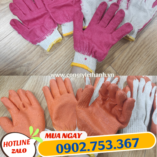 Găng tay len nhúng nhựa có lớp PVC bền chắc Găng tay len nhúng nhựa có lớp PVC bền chắc