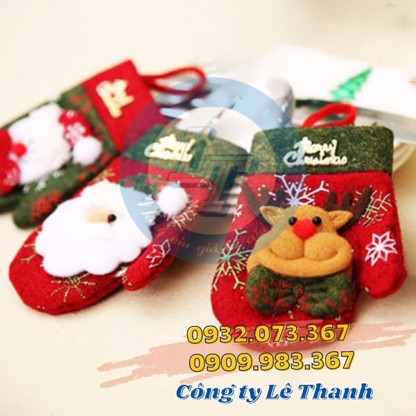 Giá sỉ bao tay len mùa đông in hình noel Bao tay len mùa đông