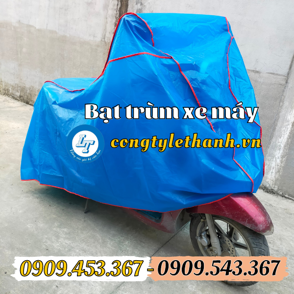 CƠ SỞ BÁN BẠT PHỦ XE MÁY GIÁ SỈ RẺ bao trùm xe máy màu xanh