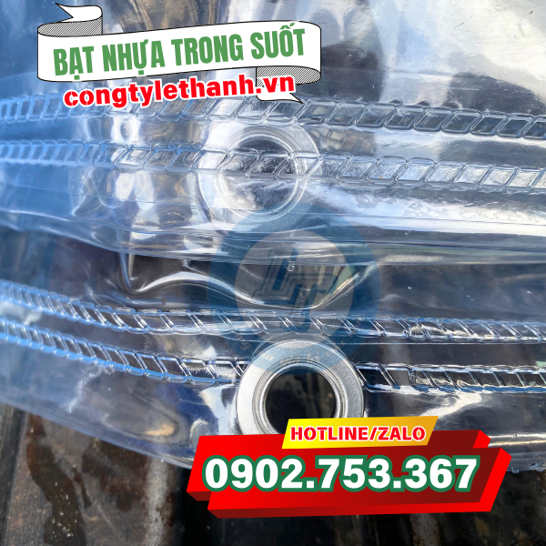 Bạt nhựa PVC trong suốt có lỗ 1cm Bạt nhựa PVC trong suốt có lỗ 1cm