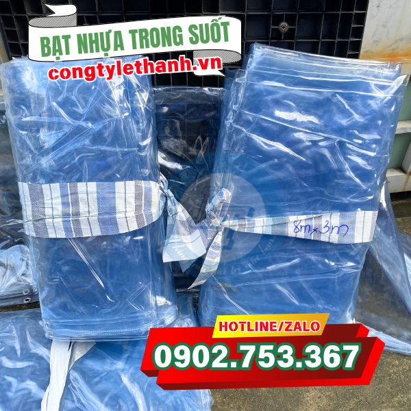 Bạt nhựa PVC trong suốt size 8mx3m Bạt nhựa PVC trong suốt size 8mx3m