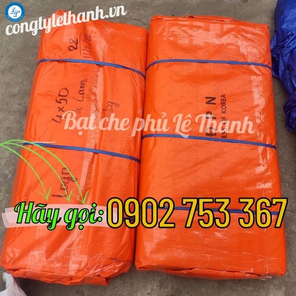Bạt xanh cam 4x50 m Bạt xanh cam 4x50 m