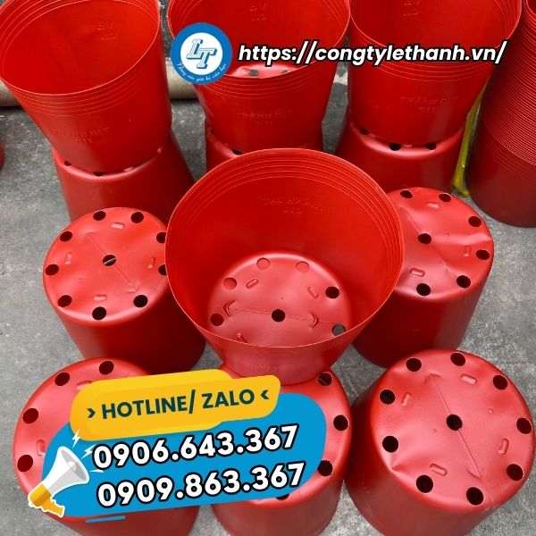 MUA CHẬU NHỰA TRỒNG CÂY TẾT GIÁ SỈ chậu nhựa cây màu đỏ