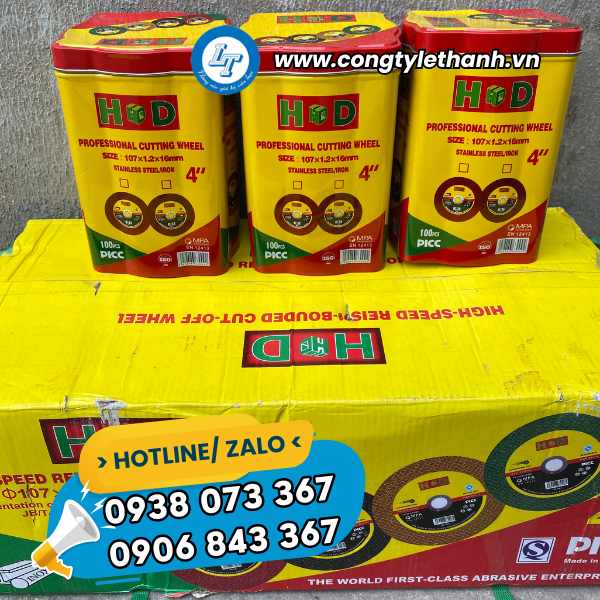 BÁO GIÁ HỘP 100 VIÊN ĐÁ CẮT SẮT, ĐÁ CẮT INOX, ĐÁ CẮT KIM LOẠI HD 1 TẤC hộp đá cắt 1 tấc