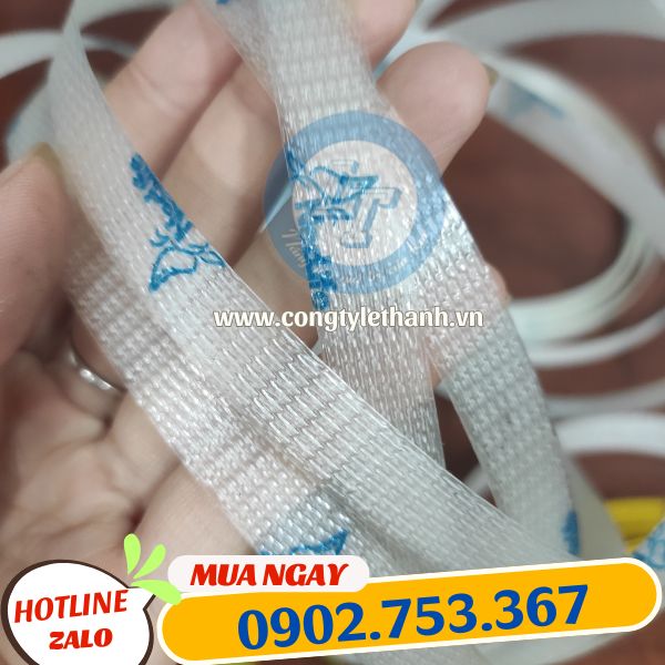 DÂY ĐAI NHỰA IN LOGO GIÁ SỈ dây đai in thương hiệu nền trong suốt