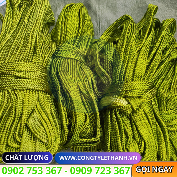 Nguồn dây dù xanh buộc hàng bản dẹt nhiều kích cỡ giá sỉ Dây dù dẹt bản rộng 25mm
