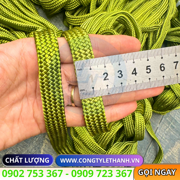 Nguồn dây dù xanh buộc hàng bản dẹt nhiều kích cỡ giá sỉ Dây dù dẹt bản rộng 15mm