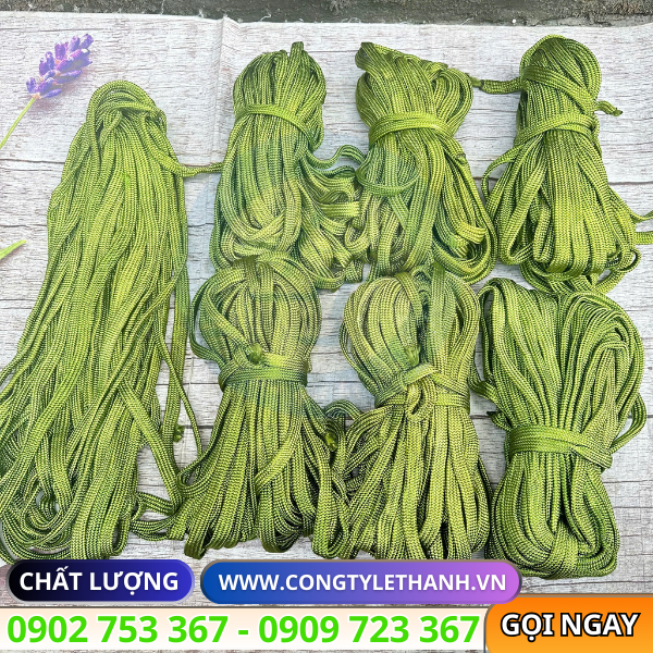 Nguồn dây dù xanh buộc hàng bản dẹt nhiều kích cỡ giá sỉ Dây dù dẹt buộc thành bó chắc chắn