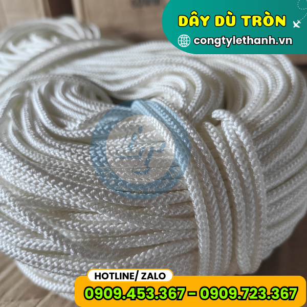 GIÁ SỈ DÂY DÙ BUỘC HÀNG SỢI TRÒN dây dù tròn màu trắng