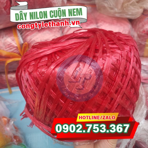 Dây nilon cuộn nem màu sắc đồng đều Dây nilon cuộn nem màu sắc đồng đều