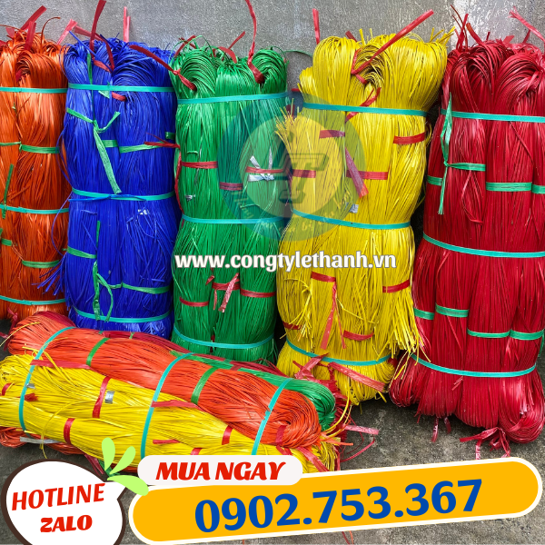 Dây nilon kẽm nhiều màu sắc đóng thành từng bó Dây nilon kẽm nhiều màu sắc đóng thành từng bó