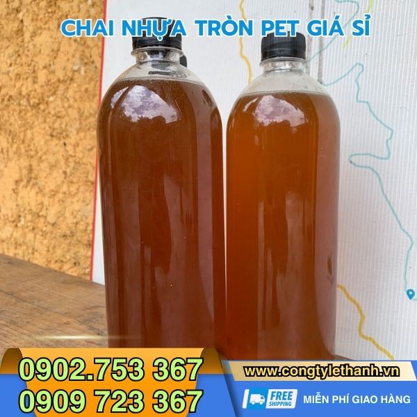 Địa chỉ bán chai nhựa tròn 330ml, 500ml, 1000ml uy tín TPHCM Chai nhựa tròn dung tích lớn