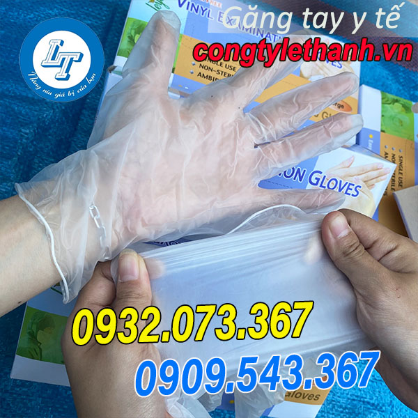 GĂNG TAY VINYL KHÔNG BỘT GIÁ TỐT HCM độ co giãn găng tay vinyl