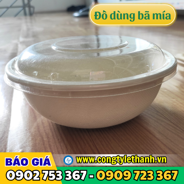 Địa chỉ cung cấp tô bã mía, hộp bã mía, khay bã mía giá rẻ an toàn Tô bã mía nắp đậy chắc