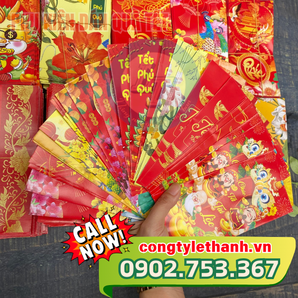 địa chỉ chuyên bán sỉ lẻ phụ kiện trang trí giỏ quà Tết Bao lì xì tết