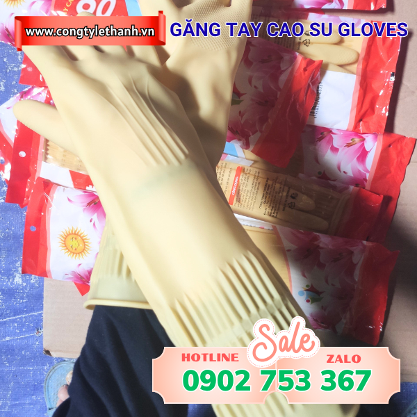 Găng tay cao su gloves cổ tay dài che chắn tốt Găng tay cao su gloves cổ tay dài che chắn tốt