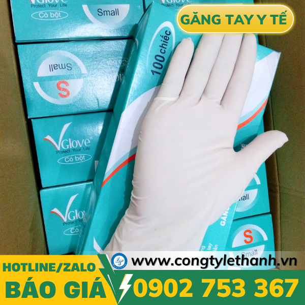 Găng tay y tế Vglove có bột Găng tay y tế Vglove có bột