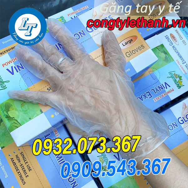GĂNG TAY VINYL KHÔNG BỘT GIÁ TỐT HCM găng tay vinyl trong suốt