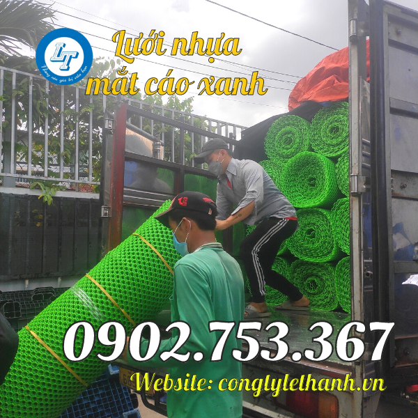 BÁN SỈ LƯỚI NHỰA MẮT CÁO XANH giao hàng cho khách