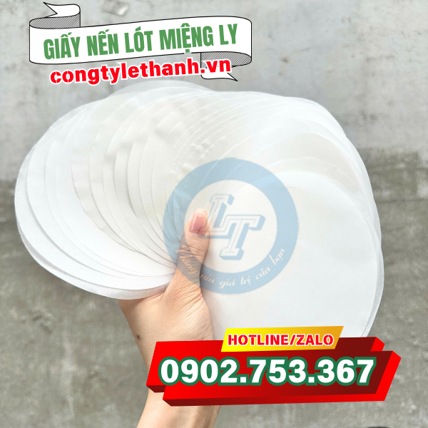Giấy nến lót miệng ly có màu trắng bề mặt trơn Giấy nến lót miệng ly có màu trắng bề mặt trơn