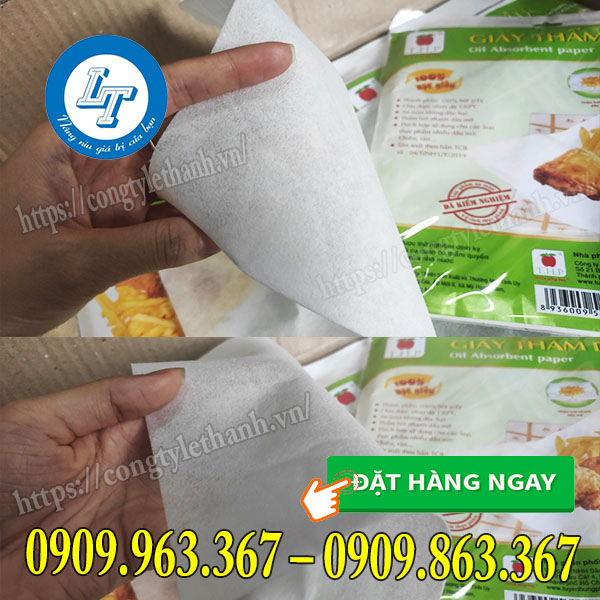 Báo giá giấy thấm dầu nấu ăn khổ 24x25cm giấy thấm dầu nấu ăn