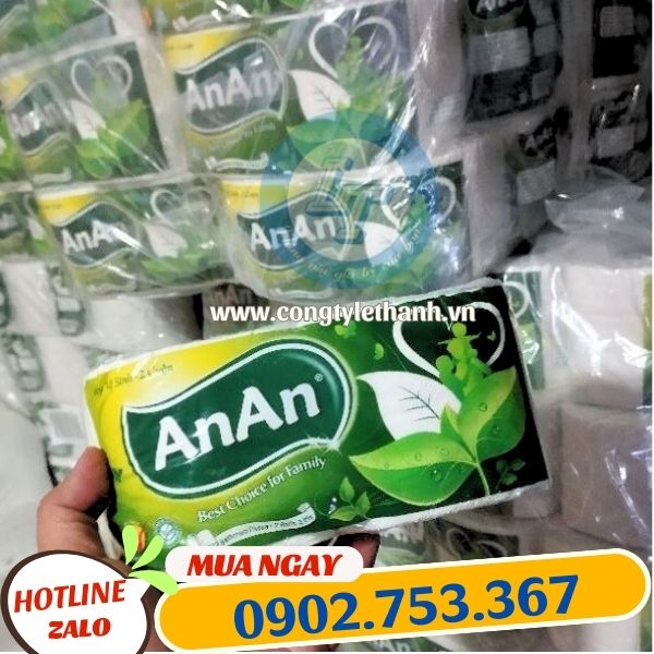 Giấy vệ sinh An An 10 cuộn/lốc giá sỉ rẻ an toàn giấy vệ sinh an an 2 cuộn