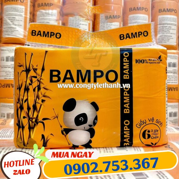 Giá sỉ giấy vệ sinh gấu trúc pampo 6 cuộn  giấy vệ sinh pampo cuộn chất lượng