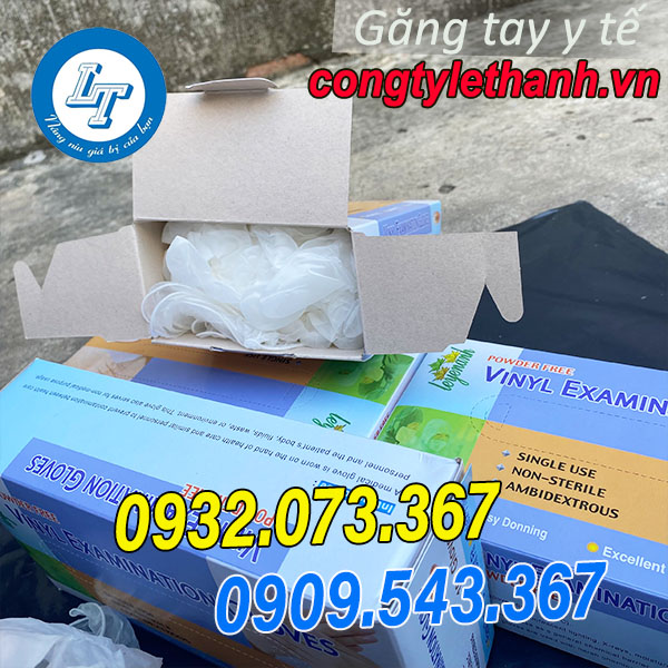 GĂNG TAY VINYL KHÔNG BỘT GIÁ TỐT HCM hộp găng tay vinyl trong suốt