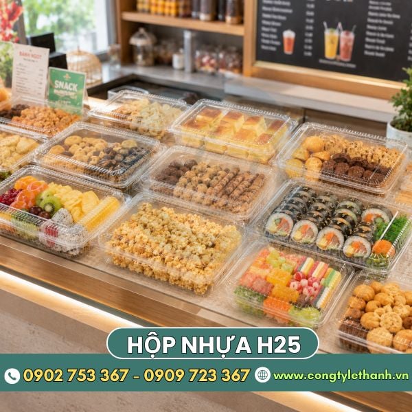 Hộp nhựa H25 đựng đồ ăn sạch sẽ, đẹp mắt và an toàn Hộp nhựa H25 đựng đồ ăn sạch sẽ, đẹp mắt và an toàn