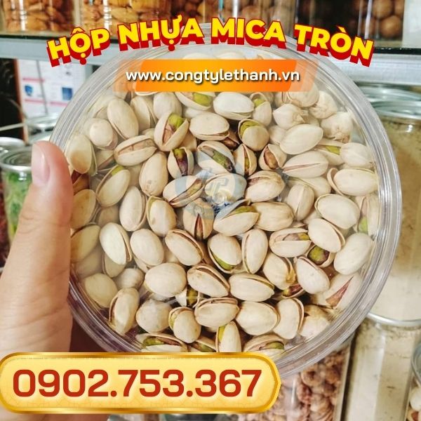 hộp nhựa mica tròn đựng bánh kẹo mứt trái cây Tết hộp nhựa mica tròn đựng hạt