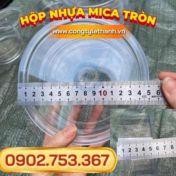 hộp nhựa mica tròn đựng bánh kẹo mứt trái cây Tết hộp nhựa mica tròn lớn