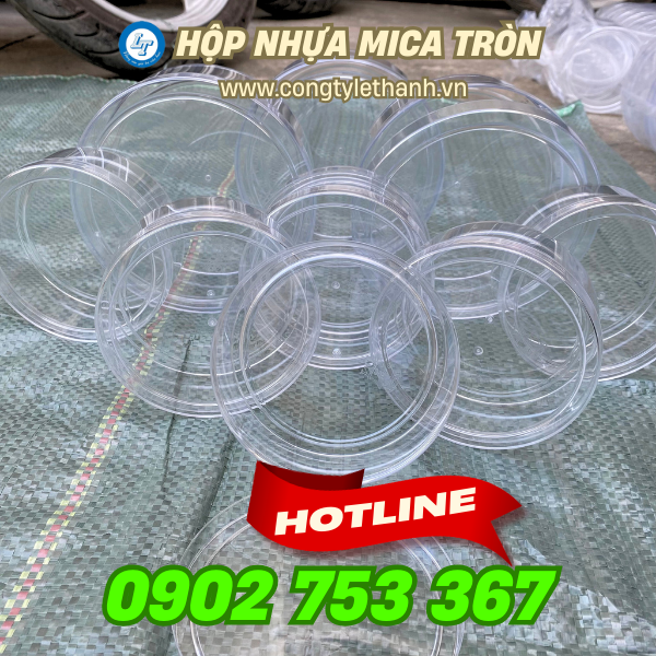 Hộp nhựa mica tròn trọng lượng 250g Hộp nhựa mica tròn trọng lượng 250g