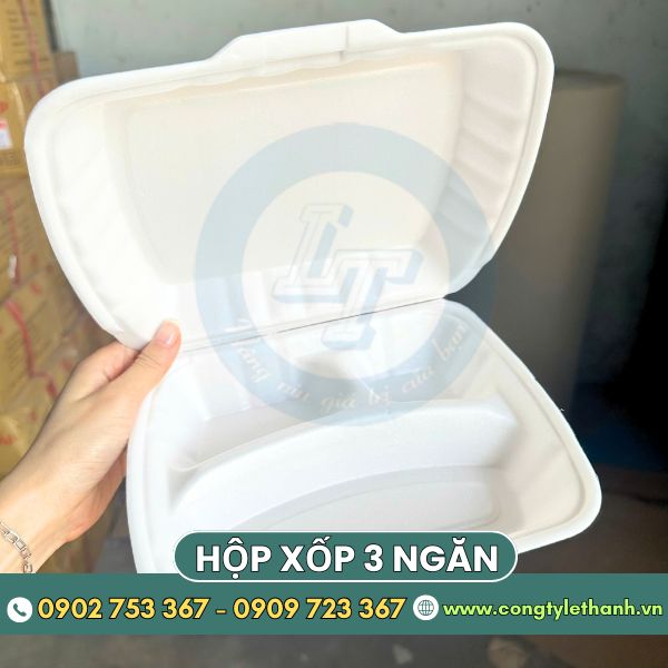 Hộp xốp 3 ngăn đựng thức ăn giá sỉ cho hàng quán Hộp xốp 3 ngăn đựng thức ăn giá sỉ cho hàng quán