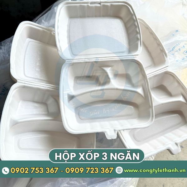 Hộp xốp 3 ngăn thiết kế đẹp mắt Hộp xốp 3 ngăn thiết kế đẹp mắt