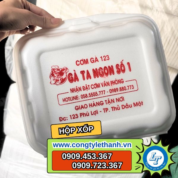 hộp xốp in hình giá sỉ theo yêu cầu size lớn đựng gà vịt hộp xóp đựng gà vịt in rõ nét