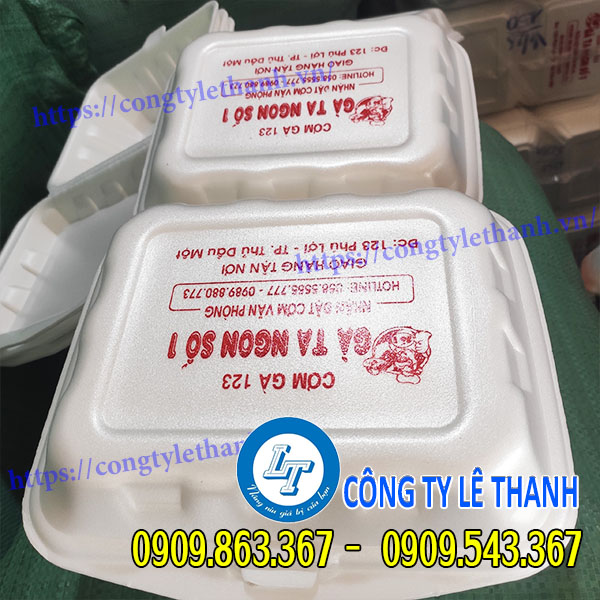 Hộp xốp đựng heo quay, vịt quay dày dặn, giá tốt nhất Hộp xốp đựng vịt quay có in logo