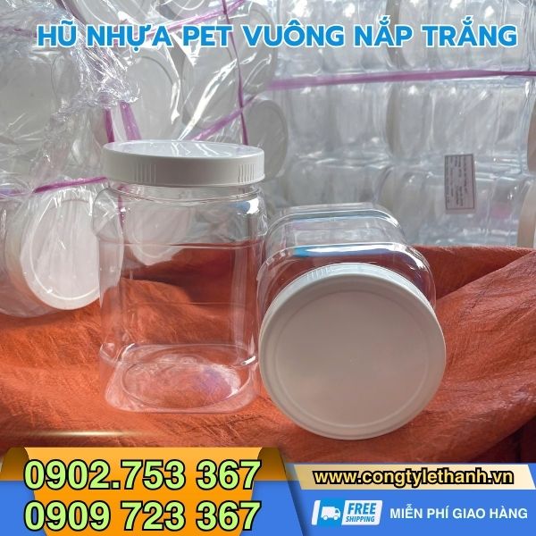 Địa chỉ bán sỉ hũ nhựa PET vuông đựng thực phẩm giá rẻ Địa chỉ bán sỉ hũ nhựa PET vuông đựng thực phẩm giá rẻ