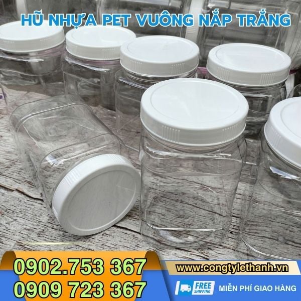 Địa chỉ bán sỉ hũ nhựa PET vuông đựng thực phẩm giá rẻ Địa chỉ bán sỉ hũ nhựa PET vuông đựng thực phẩm giá rẻ