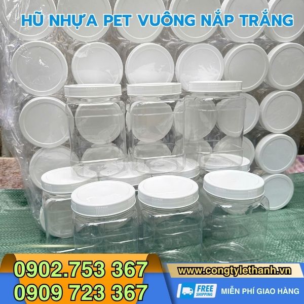 Địa chỉ bán sỉ hũ nhựa PET vuông đựng thực phẩm giá rẻ Địa chỉ bán sỉ hũ nhựa PET vuông đựng thực phẩm giá rẻ