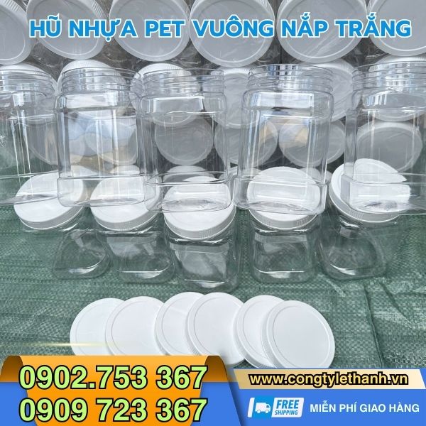 Địa chỉ bán sỉ hũ nhựa PET vuông đựng thực phẩm giá rẻ Địa chỉ bán sỉ hũ nhựa PET vuông đựng thực phẩm giá rẻ