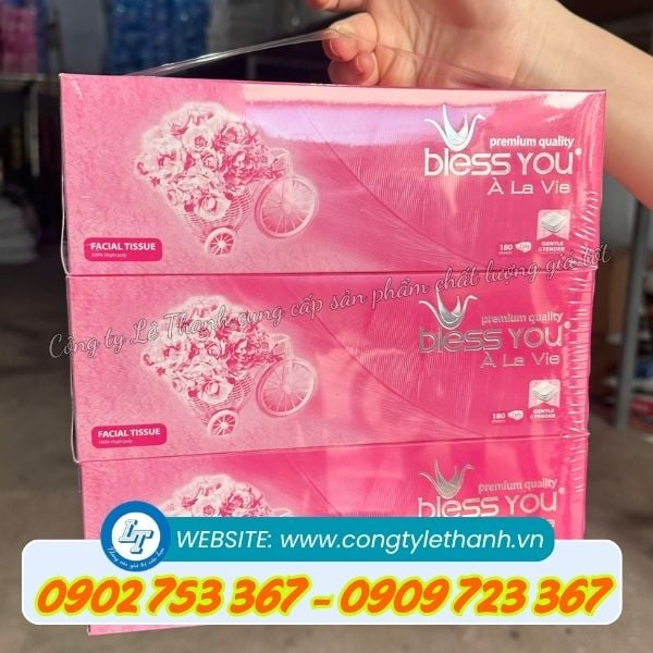 Lốc 3 hộp khăn giấy Bless You Alavie 180 tờ Lốc 3 hộp khăn giấy Bless You Alavie 180 tờ