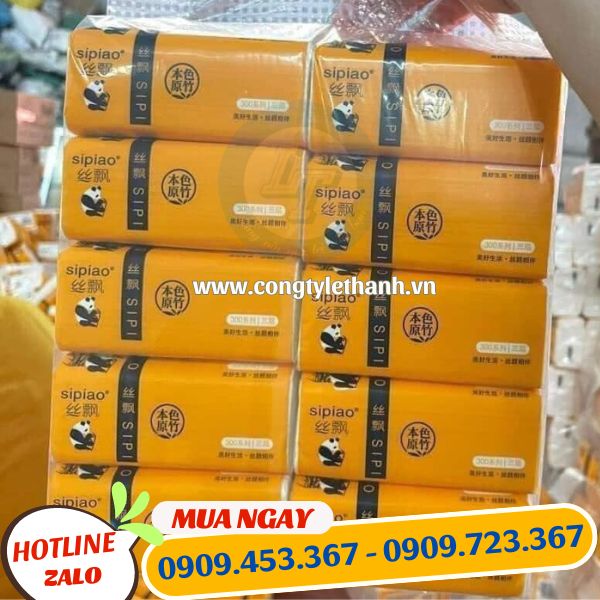 khăn giấy gấu trúc Sipiao giá sỉ khăn giấy gấu trúc Sipiao 1 lốc 10 gói