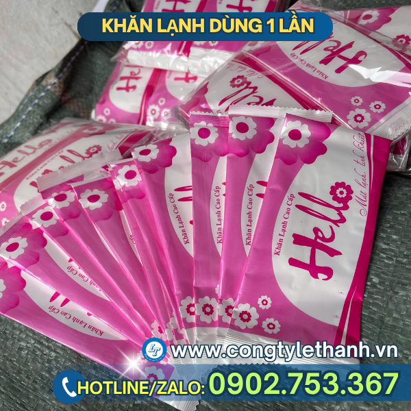 Khăn lạnh được đóng gói 1 khăn/bịch sạch sẽ Khăn lạnh được đóng gói 1 khăn/bịch sạch sẽ