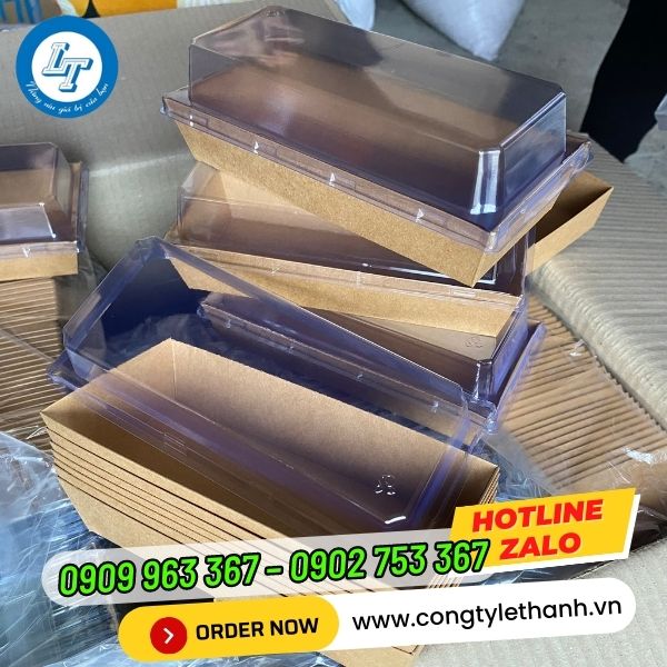 PHÂN PHỐI KHAY GIẤY ĐỰNG BÁNH, ĐỰNG THỰC PHẨM GIÁ SỈ RẺ NHẤT TPHCM khay giấy có nắp krà