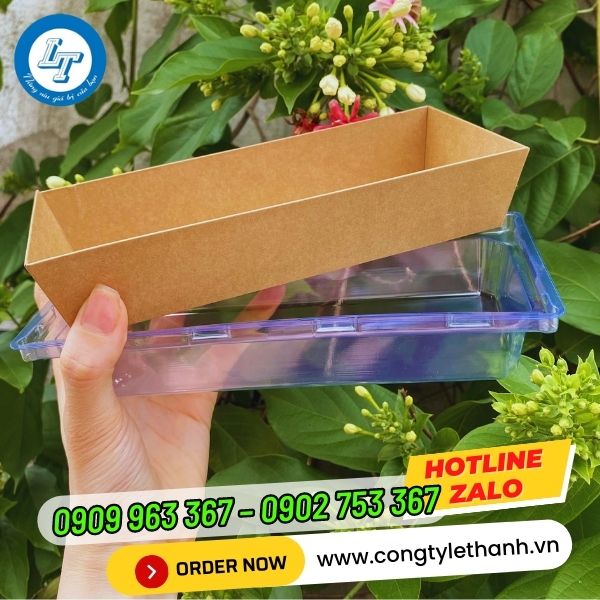 PHÂN PHỐI KHAY GIẤY ĐỰNG BÁNH, ĐỰNG THỰC PHẨM GIÁ SỈ RẺ NHẤT TPHCM khay giấy có nắp màu nâu